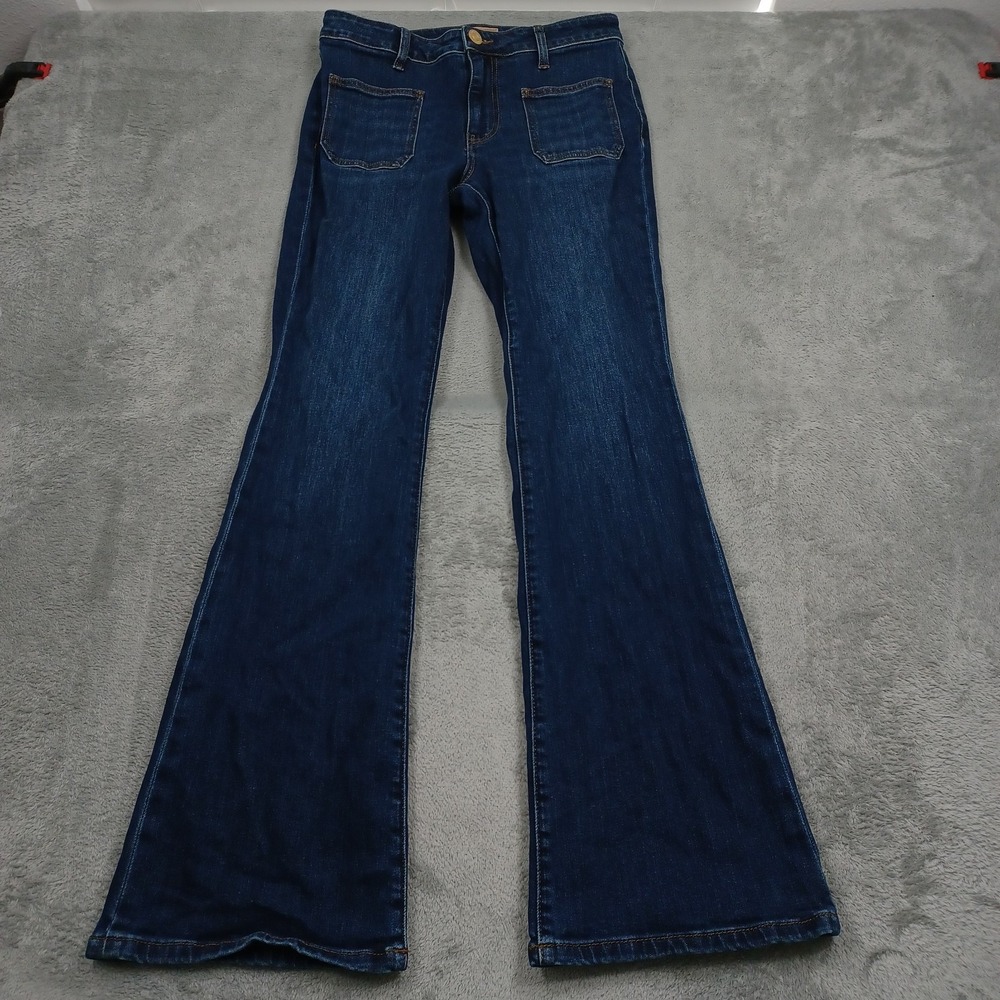 Kut From The Cloth Jeans Womens 4 Blue Denim Ana High Rise Flared Preppy